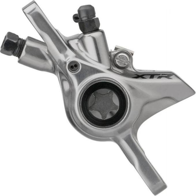 Калипер SHIMANO XTR M9100, гидравлика, POST MOUNT, металлическая колодка K04Ti, без адаптера, IBRM9100MPMX Калипер SHIMANO XTR M9100, гидравлика, POST MOUNT, металлическая колодка K04Ti, без адаптера, IBRM9100MPMX